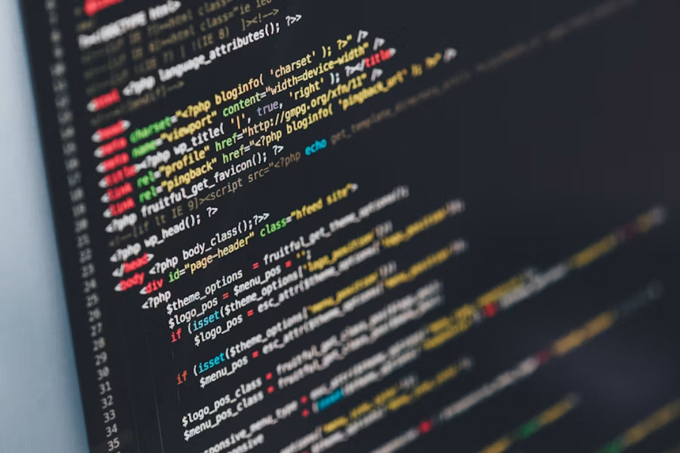 Source code on a developer's screen